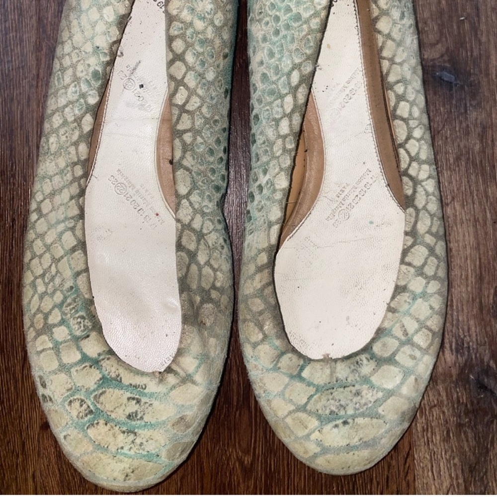 Maison Martin Margiela snake skin flats green 40.5